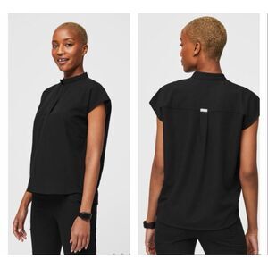 Figs Rafaela Scrub Top, Black, Women’s XL